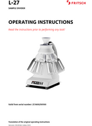 Operating manual Rotary Cone Sample Divider L-27