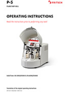Operating manual Planetary Mill PULVERISETTE 5 classic line
